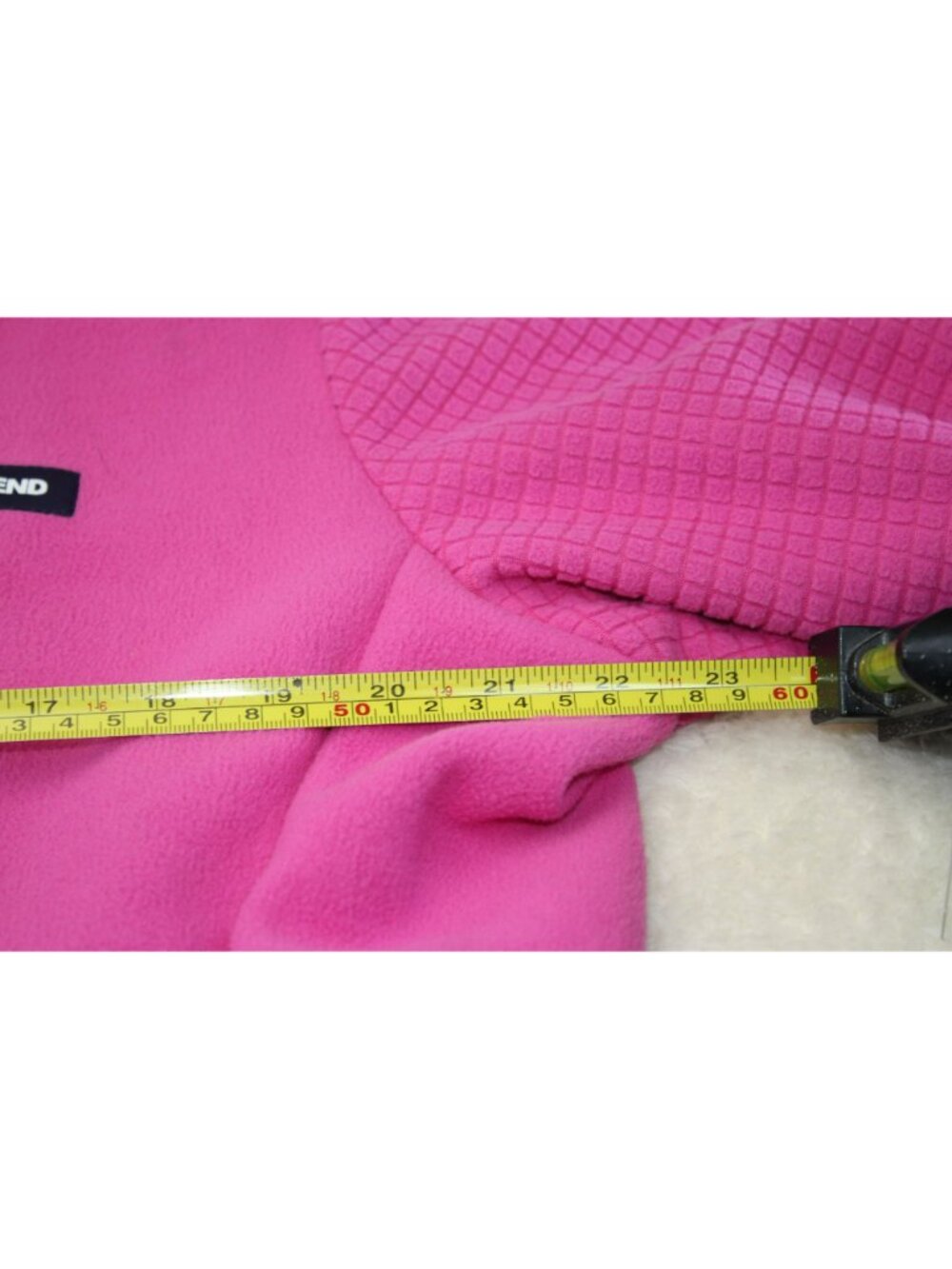 Lands End Womens Fleece Jacket Bright Pink XX-Large Grid Pattern Full Zip New - Picture 5 of 6